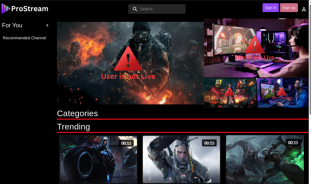 Live Streaming Interface